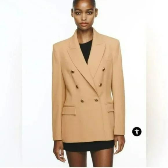 ZARA TAILORED DOUBLE BREASTED BLAZER - Picture 2 of 7